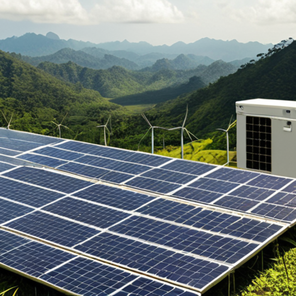 **Image Prompt 1: BESS in a Malaysian Setting**
    "A sleek, futuristic Battery Energy Storage System (BESS) unit standing prominently within a vibrant, sunny Malaysian landscape. Large solar panels are visible in the background, subtly integrated into modern architecture. Glowing lines represent energy flowing efficiently from the solar panels into the BESS, and then out towards a stable, interconnected power grid. The scene should convey technological advancement, sustainability, and energy resilience in a tropical environment, emphasizing the seamless integration of renewable energy."