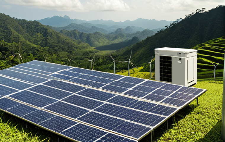 **Image Prompt 1: BESS in a Malaysian Setting**
"A sleek, futuristic Battery Energy Storage System (BESS) unit standing prominently within a vibrant, sunny Malaysian landscape. Large solar panels are visible in the background, subtly integrated into modern architecture. Glowing lines represent energy flowing efficiently from the solar panels into the BESS, and then out towards a stable, interconnected power grid. The scene should convey technological advancement, sustainability, and energy resilience in a tropical environment, emphasizing the seamless integration of renewable energy."